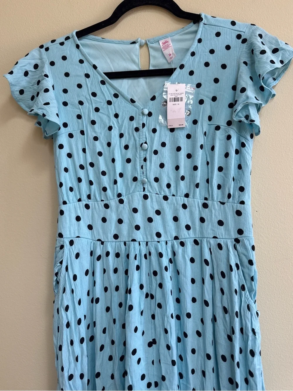 Blue Polka Dot Maxi Dress